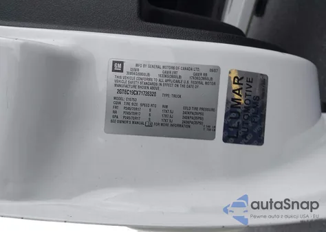 2007 GMC Sierra 1500 Sle1 из США, поврежденный, VIN 2GTEC19CX71726320